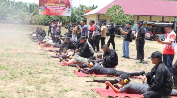Latihan Bersama Polres Aceh Tenggara dan Perbakin, Tingkatkan Profesionalisme dan Kemahiran Menembak Personel