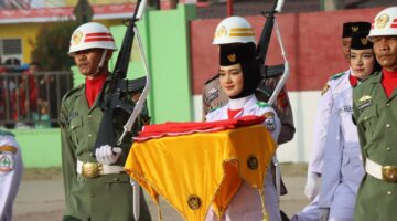 Kapolres Aceh Tenggara Pimpin Upacara Penurunan Bendera HUT RI ke-81, “Indonesia Berdaulat, Adil dan Makmur”