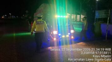 Malam Hari, Polsek Lawe Sigala-gala Gelar Razia KRYD, Cegah Gangguan Kamtibmas