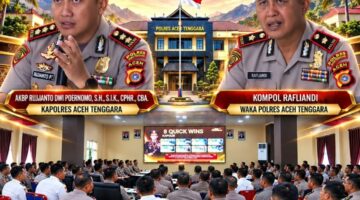 Perkuat Implementasi Program Prioritas Kapolri, Kapolres Aceh Tenggara Pimpin Sosialisasi Commander Wish Bersama Waka Polres
